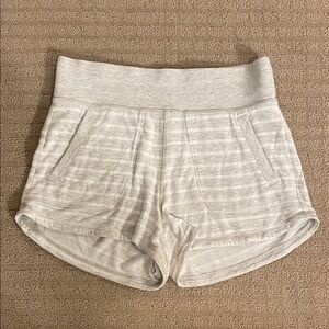 Athleta Gray Striped Shorts